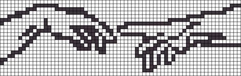 Alpha Patterns Black And White, Black And White Pixel Art Grid, Black And White Alpha Pattern, Black And White Pixel Art, Adam Creation, Michelangelo Hands, Pixel Blanket, Spiderman Pixel Art, Art Spatial