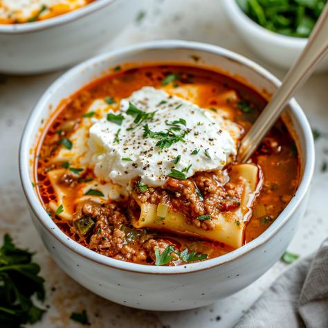 The Best Lasagna Soup - Krystel's Cooking Stovetop Lasagna, Best Spaghetti Recipe, How To Cook Lasagna, Lasagne Soup, Easy Lasagna Soup, The Best Lasagna, Lasagna Recipe With Ricotta, Best Lasagna, Baked Lasagna