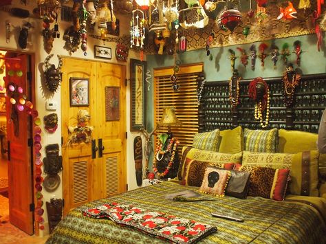 Voodoo Bedroom, Voodoo Room, Girl Film, Aesthetic Places, Pirates Cove, Mexican Decor, Witch House, Black Floor, Pretty Room