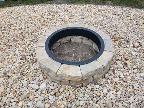 How To Build A Fire Pit With Pavers, Backyard Fire Pit With Pavers, Paver Fire Pit Ideas, Fire Pit With Pavers, Fire Pit Pavers, Fire Pit Edging, Fire Pit Areas, Built In Fire Pit, Fire Pit Kits