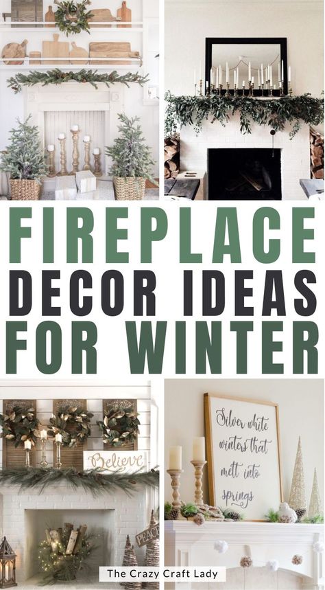 Winter Mantle Decor After Christmas, Winter Mantel Decorating Ideas, January Decorating Ideas, January Mantle Decor, Winter Fireplace Decor, Winter Mantle Decor, Winter Mantel Decor, Winter Decor Ideas For The Home, After Christmas Decor