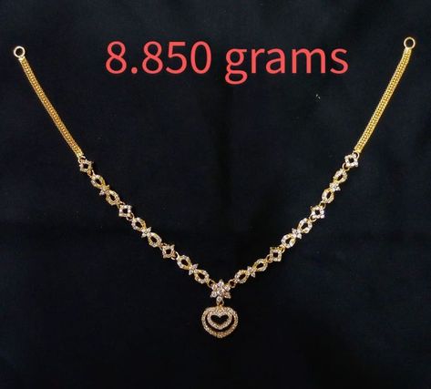 Gold Casting Necklace 8.850 grams in low weight916 KDM Hallmark passedCould you please WhatsApp me on  91 8553231866 for more queries. Gold Cz Necklace Indian, Chain Chocker Neckless, Necklace With Weight Gold, Gold Necklaces In 10 Grams, 20 Grams Necklace Designs, Weight Less Gold Jewellery, Kids Gold Necklace Designs, Casting Necklace Gold, Low Weight Gold Jewellery