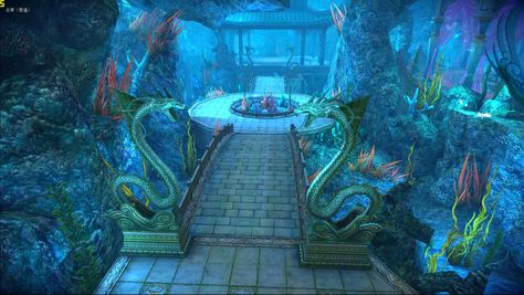 Magical Island Aesthetic, Mermaid House Underwater, Mermaid City, Atlantis Aesthetic, City Under The Sea, Underwater Kingdom, Fantasy Backgrounds, Big Fish Games, Underwater Theme