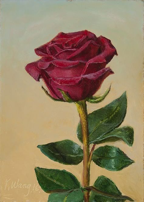 Rose Color Pencil Drawing, Red Rose Acrylic Painting, Acrylic Painting Rose, Rose Painting Aesthetic, How To Paint A Rose With Acrylic, Realistic Paintings Acrylics, Red Roses Drawing, Red Flowers Drawing, Roses Painting Acrylic