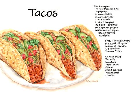 Taco Art, Cottagecore Recipes, Homemade Recipe Books, Kitchen Witch Recipes, Culinary Cooking, Homemade Cookbook, Food Doodles, Food Infographic, Yummy Comfort Food