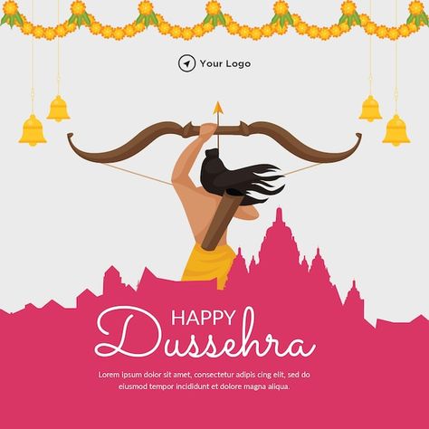 Dussehra Banner, Creative Banner Design, Happy Dusshera, Creative Banners, Festival Image, Happy Dussehra, Happy May, Happy Navratri, Wishes Images