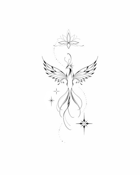 Tato Phoenix, Phoenix Tattoo Feminine, Small Phoenix Tattoos, Phoenix Tattoo Design, Small Pretty Tattoos, Shoulder Tattoos For Women, Phoenix Tattoo, Back Tattoo Women, Discreet Tattoos