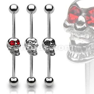 Industrial piercing barbell. Would be cool for a vertical conch to conch industrial! #piercing #jewelry #skulls Gothic Industrial, Industrial Bar Piercing, Industrial Piercing Barbells, Industrial Earrings, Industrial Piercing Jewelry, Piercing Tragus, Barbell Piercing, Belly Button Jewelry, Cool Piercings