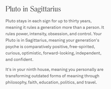 Pluto In Sagittarius, Pluto Sagittarius, Chart Aesthetic, Sagittarius Baby, Zodiac Chart, Astrology Signs Aries, Aquarius Aesthetic, Astrology Meaning, Taurus Moon