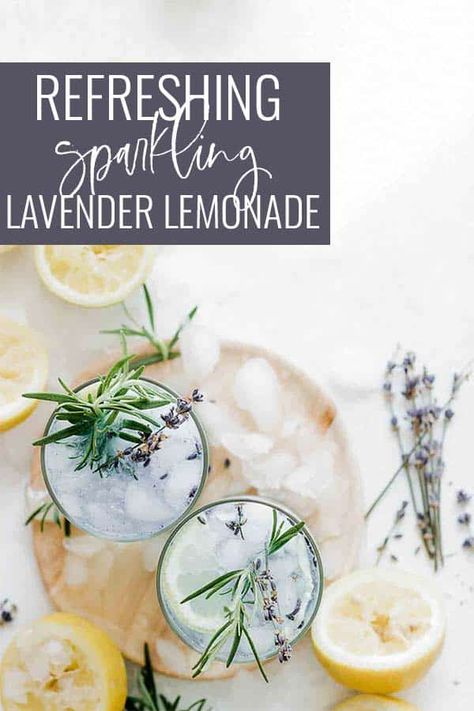 Sparkling Lavender Lemonade Recipe | Calming lavender, tart lemons, sweet simple syrup, and bubbly sparkling water come together is this divine sparkling lavender lemonade.  A perfect, spa-like addition to your summer. || Oh So Delicioso Sparkling Lavender Lemonade, Lavender Tart, Classic Lemonade Recipe, Lavender Lemonade Recipe, Lavender Drink, Flower Recipes, Simple Syrups, Purple Food Coloring, Sparkling Lemonade