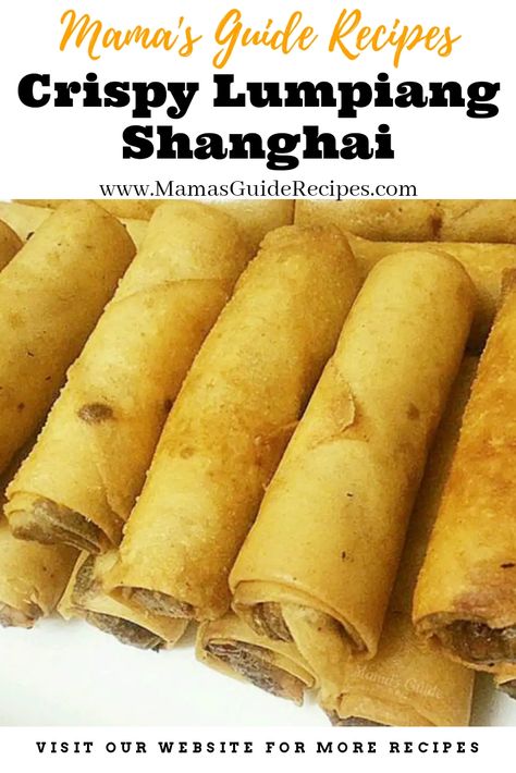 Crispy Lumpiang Shanghai - Mama's Guide Recipes Lumpiang Shanghai Recipe, Vinegar Dipping Sauce, Caldereta Recipe, Phillipino Food, Easy Empanadas Recipe, Lumpiang Shanghai, Pork Spring Rolls, Shanghai Food, Barbeque Pork