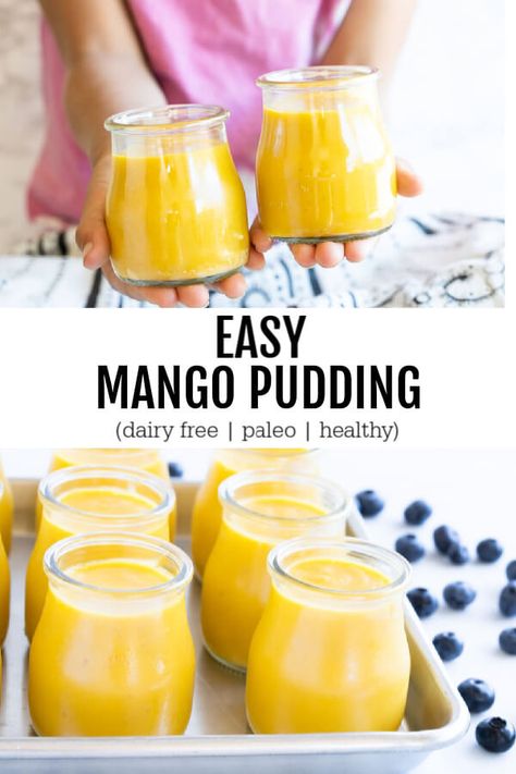 Dairy Free Mango Dessert, Healthy Mango Recipes, Mango Recipes Dessert, Recipes Dumplings, Soups Beef, Paleo Pudding, Mango Pudding Recipe, Pudding Recept, Mango Desserts