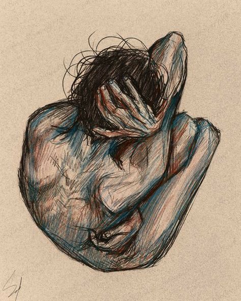 Body Insecure Painting, Dismorfico Corporal Art, Vent Drawing Reference, Insecurities Painting, Suffering Artwork, Body Disphorphia Art, Insecure Body Drawing, Body Dysformia Art, Body Image Art