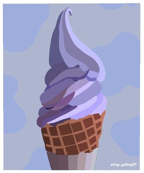 Aesthetic ice cream digital painting I’ve Cream Painting, Ice Cream Painting Ideas, I’ve Cream Drawing, Ice Cream Digital Art, Ice Cream Paintings, Candy Painting Ideas, Ice Cream Art Illustrations, Ice Cream Aesthetic Drawing, Melting Ice Cream Drawing