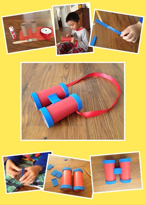 Kid's craft------ toilet paper roll binocular :) Binocular Craft, Recipes For Families, Binoculars For Kids, Toilet Paper Roll Crafts, Paper Roll Crafts, Camping Theme, Crafts For Kids To Make, Budget Template, Toilet Paper Roll