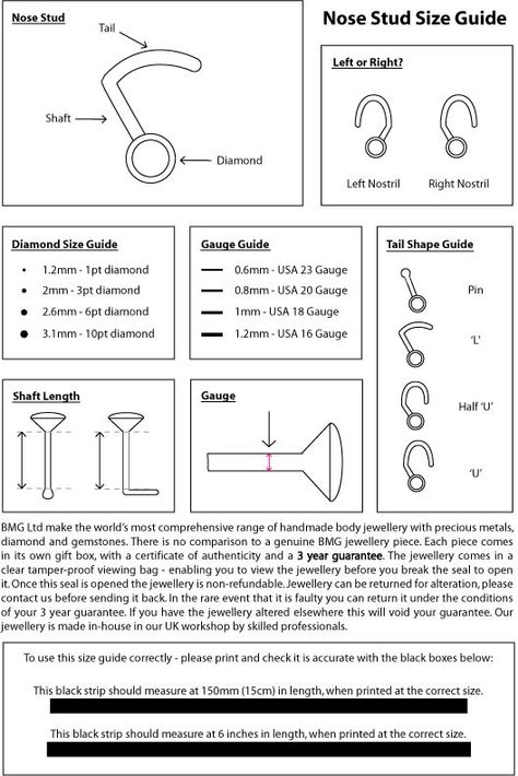 Nose stud sizing guide. Nose Stud Sizes, Gauges Size Chart, Ear Piercings Chart, Piercing Chart, Nose Ring Jewelry, Nose Piercing Stud, Nose Studs, Nose Jewelry, Body Piercings