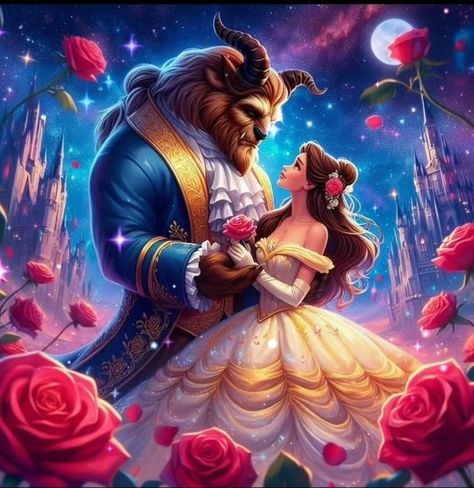 Belle And Adam, Beauty And The Beast Art, Disney Romance, Nightmare Before Christmas Wallpaper, Painting Steps, Diamond Canvas, The Beauty And The Beast, Belle Beauty And The Beast, Disney Princess Wallpaper