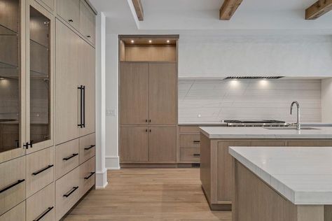 ITC Millwork on Instagram: “We're beaming over this kitchen! They match the custom cabinetry & double islands so well & add movement to the space. Refine your kitchen…” Black White Oak Kitchen, Double Island Kitchen Floor Plans, Two Islands In Kitchen, Double Kitchen Island Ideas, Double Kitchen Island, Double Kitchen Islands, Double Island Kitchens, Modern Millwork, Double Island Kitchen Layout