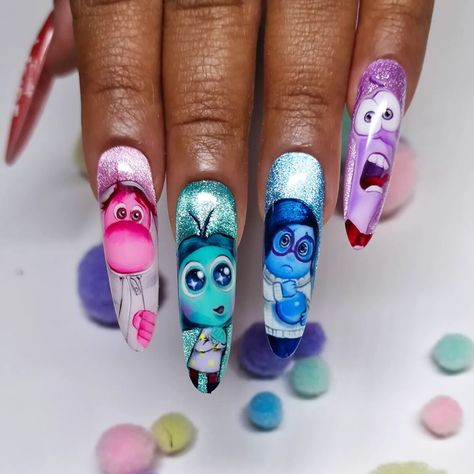 Steffi Jasmine Fernandes | Inside out nail art 💅💅 With my one and only @glamliciousnails !! Been a while but we’re back 😜🔥 Who is your fav character? #insideout… | Instagram Inside Out Nails, Fav Character, My One And Only, Nail Art Disney, Inside Out 2, Long Acrylic, Long Acrylic Nails, Nail Manicure, One And Only