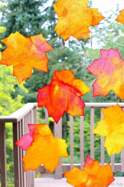 Classroom Window Decorations, Cheap Fall Crafts For Kids, Fall Window Decorations, Fall Crafts For Toddlers, Fall Windows, Autumn Leaves Craft, Fall Classroom Decorations, Window Crafts, Fun Fall Crafts