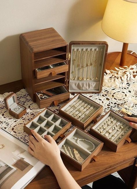 Large Jewelry Box, Vintage Jewelry Box, Jewelry Organizer Box, Wooden Jewelry Boxes, Necklace Box, Jewelry Storage, Jewelry Organizer, Jewelry Display, Box Gift