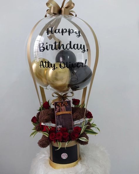 Today's Surprise to Atty. Oliver Moeller 😍 ✅ Hot Air Bobo Balloon with 1 Dozen Red Roses and 2pcs Teddy Bear Thank you so much, @deeliverworldwide for trusting us with your surprise! 🙏😊💕 #HotAirBoboBalloon #TeddyBear #Rose #HappyBirthday #OliverMoeller #SurpriseCebu #Cebu #CebuSurprise #SMNC #SurpriseMeNowCebu Flowerbox Ideas, Hot Air Balloon Bouquet, Baby Shower Congratulations, Dozen Red Roses, Transparent Balloons, Small Balloons, Personalized Balloons, Happy Birthday Baby, Diy Balloon Decorations