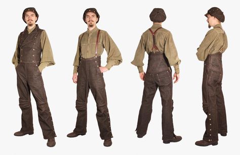 Fantasy Overalls, Steampunk Overalls, Steampunk Suspenders Mens, Pulling On Suspenders Pose, Suspenders Dark Academia, Leather Belts And Suspenders With Antique Buckle, Solarpunk Fashion, Medieval Fantasy Clothing, Industrial Clothing