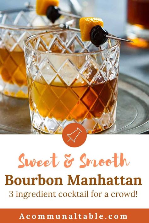 Bourbon Manhattan Recipe, Vermouth Drinks, Manhattan Cocktail Recipe, Manhattan Recipe, Bourbon Cocktail Recipe, Winter Cocktail, Manhattan Cocktail, Bourbon Drinks, Best Bourbons