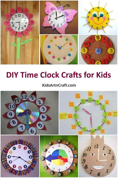 Clock Model For School Project, Clock Crafts For Kids, Clock Crafts, Math Clock, Clock Project, Simple Clock, Clock Drawings, Diy Frühling, Clock Craft