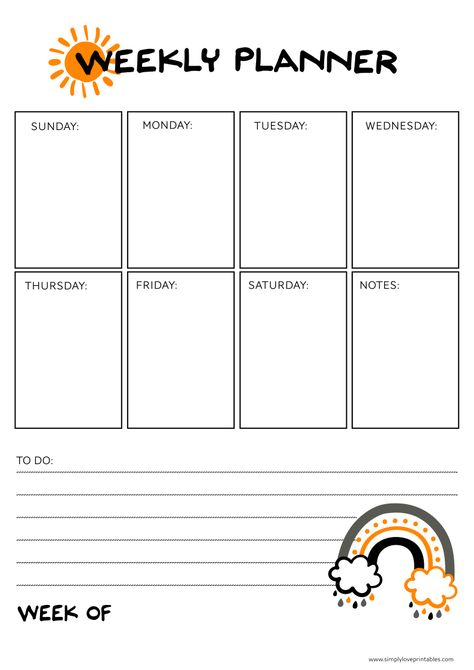 October Weekly Planner, Love Printables, Free Planner Pages, Halloween Rainbow, Notes Templates, Organization Planner, Weekly Planner Free Printable, Free Printable Halloween, Journal Elements