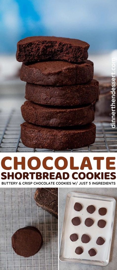 Cookies Made With Shortening, Simple Shortbread Recipe, Recipe With Cocoa Powder, Chocolate Shortbread Cookies Recipes, Shortbread Recipe Easy, Cookies Shortbread, Cocoa Powder Recipes, Chocolate Shortbread, Chocolate Shortbread Cookies