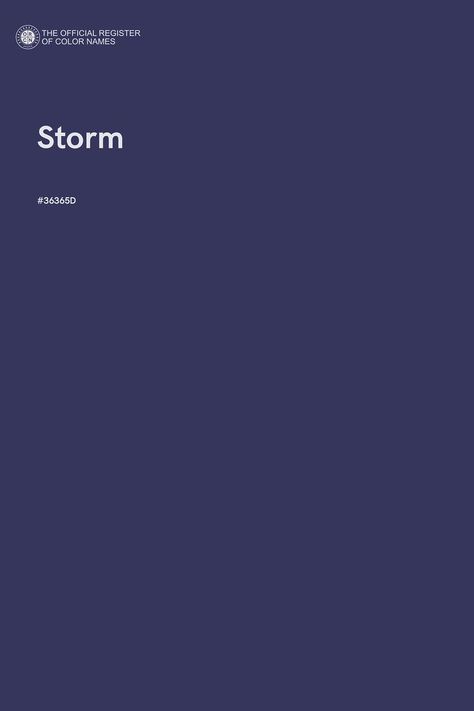 Storm - Color Name of Hex #36365D Into The Storm, Pantone Colour Palettes, Color Of The Day, Design Palette, Hex Color Codes, Color Images, Hex Codes, Graphic Design Trends, Color Palette Design