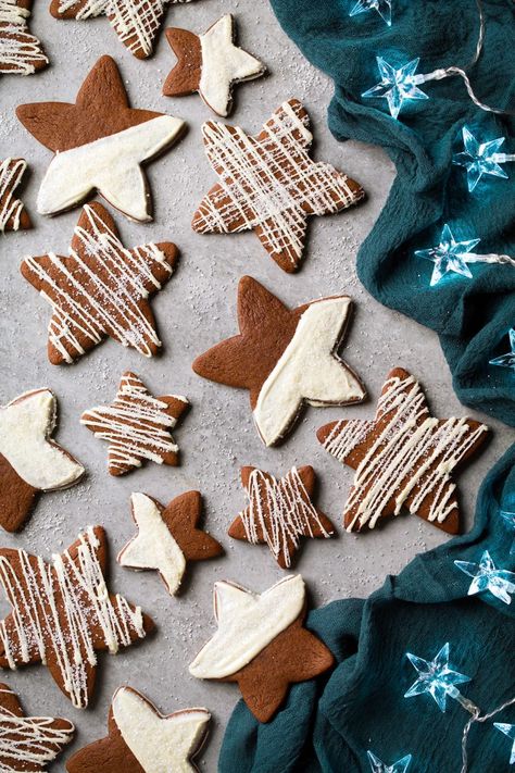 20+ Gingerbread Cookies Recipes That Puts a Festive Spin To Your Usual Gingerbread Man Cookies - Hike n Dip Star Cookies Recipe, White Chocolate Gingerbread Cookies, Gingerbread Star, Gingerbread Cookie Bars, Vegan Gingerbread Cookies, Best Gingerbread Cookies, Chewy Gingerbread Cookies, Chocolate Gingerbread, Gingerbread Cookies Decorated