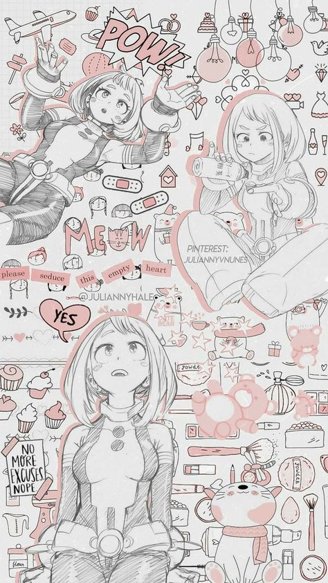 Mha Wallpaper Ochaco, My Hero Academia Wallpaper Uraraka, Uraraka Aesthetic Wallpaper, Mha Uraraka Wallpaper, Ochako Uraraka Wallpaper Aesthetic, Ochako Uraraka Cute, Ochako Aesthetic, Cute Mha Wallpaper, Ochako Uraraka Aesthetic