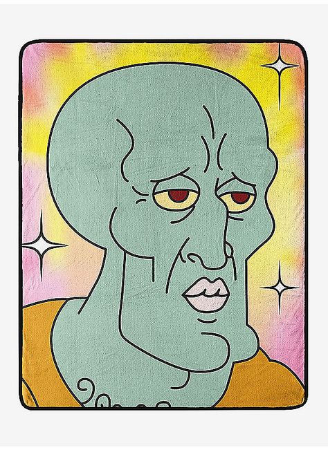 Squidward Self Portrait, Handsome Squidward Painting, Squidward Painting On Canvas, Handsome Squidward Drawing, Spongebob Art Ideas, Spongebob Crafts Diy, Spongebob Drawing Ideas, Things To Paint Spongebob, Spongebob Art Drawing