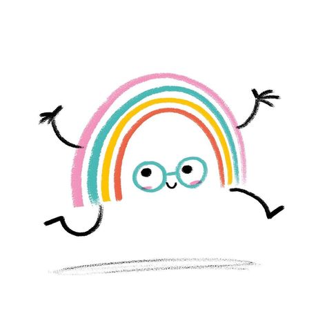 Cute Colorful Doodles, Ngo Logo, Rainbow Character, Rainbow Illustration, Rainbow Drawing, Peach Print, Procreate Ideas, Illustration For Children, Weird Drawings