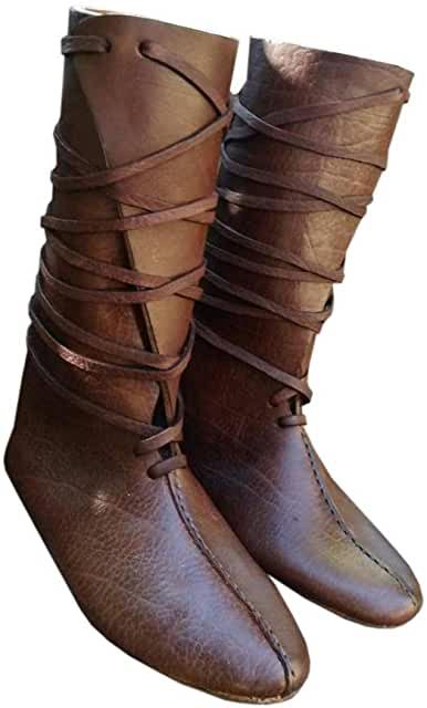 Amazon.com: mens medieval shoe Halloween Boots, Medieval Shoes, Medieval Boots, King Shoes, Viking Shoes, Medieval Cosplay, Halloween Shoes, Canvas Leather Bag, Cosplay Halloween