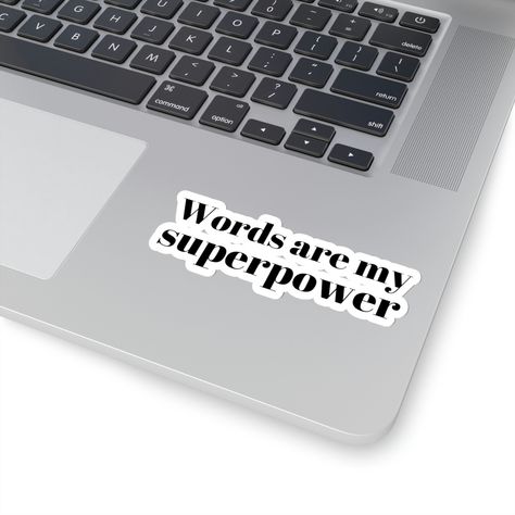 English Major, Sticker For Laptop, Gifts For Teachers, Dec 1, White Stickers, Laptop Stickers, Super Powers, Writers, Transparent Background