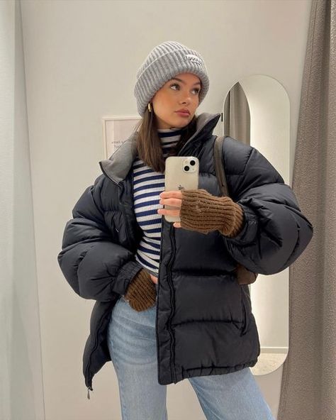 Emma Aurora on Instagram: "sthlm part 1🤍" Europe Winter Outfits Cold Weather, Gray Puffer Jacket Outfit, Emma Aurora, Europe Winter Outfits, Cold Weather Outfits Winter, December Outfits, Grey Puffer Jacket, Puffer Jacket Outfit, Come Back To Me