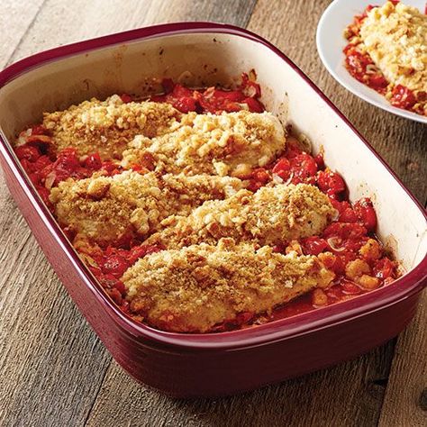 Chicken With Roasted Tomatoes, Deep Covered Baker, Pampered Chef Recipes, The Pampered Chef, Italian Chicken, Chef Recipes, Deep Dish, Kitchen Products, Roasted Tomatoes