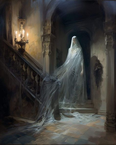 Phantom Painting, Bride Art, Ghost Bride, Creepy Pictures, 다크 판타지, Gothic Horror, Beautiful Dark Art, Theme Halloween, The Phantom