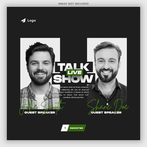 Talk show social media post template psd | Premium Psd #Freepik #psd #black #conference #meeting #marketing Podcast Social Media Post Design, Instagram Podcast Post, Conference Social Media Post, Speaker Social Media Post, Talk Show Poster Design, Talk Show Poster, Modern Social Media Design, Travel Social Media Design, Event Social Media Post