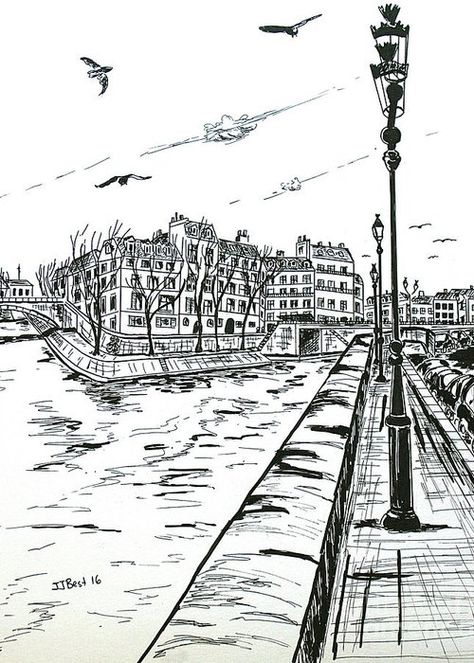 Landscape Pencil Drawings, Landscape Sketch, Architecture Design Sketch, City Drawing, Architecture Concept Drawings, Architecture Drawing Art, Arte Sketchbook, Landscape Drawings, Art Drawings Sketches Creative