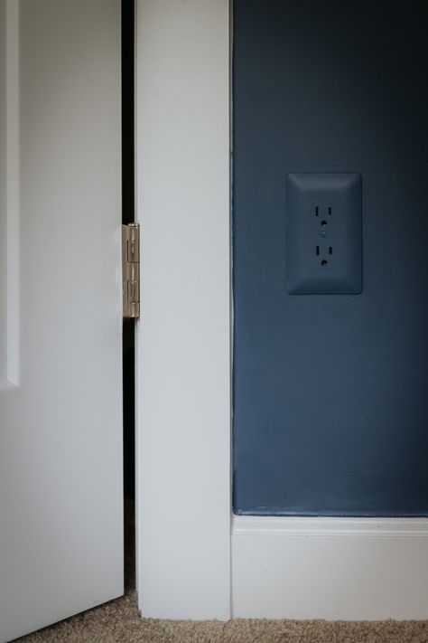 Best Outlet Covers, Upgrade Light Switch Covers, Painted Wall Outlets, How To Cover Outlets On Wall, Painting Electrical Outlets, Outlets On Dark Walls, Wall Outlet Covers Ideas, How To Paint Outlet Covers, Paintable Outlet Cover