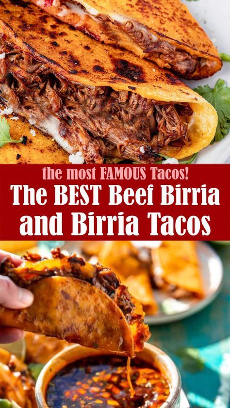 The BEST Beef Birria and Birria Tacos – Reserveamana Birria Taco Recipe, Birra Tacos, Barrio Tacos, Mexican Birria Recipe, Beef Birria Recipe, Taco Recipes Mexican, Beef Birria, Easy Taco Recipes, Birria Tacos