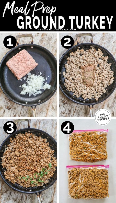 This Seasoned Ground Turkey is a meal prep staple! This ground turkey recipe quick to make, stores beautifully, and is seasoned to perfection. This seasoned ground turkey is packed with flavor, but versatile enough to be enjoyed in a number of different recipes! Make a big batch and store it in the fridge or freezer for easy dinners ready to go. Just a few basic ingredients and 15 minutes to make. How To Season Ground Turkey, Meal Prep Ground Turkey, Turkey Fried Rice, Ground Turkey Seasoning, Seasoned Ground Turkey, Ground Turkey Crockpot Recipes, Ground Turkey Recipe, Ground Turkey Meal Prep, Homemade Bolognese Sauce