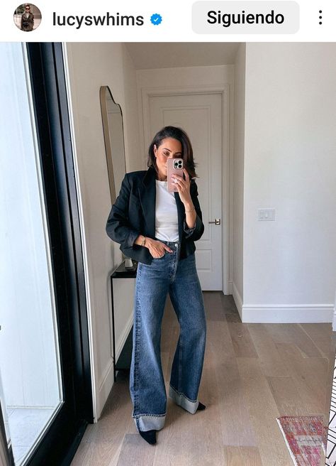 Cuffed Denim Jeans Outfit, Large Cuff Jeans Outfit, Wide Cuff Jeans Outfit, Big Cuff Jeans Outfit, Wide Leg Cuffed Jeans Outfit, Cuff Jeans Outfit, Cuffed Pants Outfit, Cuffed Jeans Outfit, Wide Leg Jean Outfits