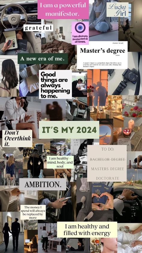 2024 | vision board Create Vision Board, Creative Vision Boards, Vision Board Collage, Manifesting Vision Board, Vision Board Examples, Quotes Dream, Vision Board Images, Vision Board Wallpaper, Vision Board Goals