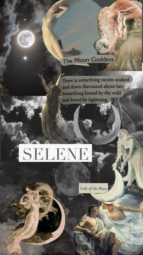 Goddess of the moon Selene Greek Mythology, Selene Goddess, Luna Goddess, Goddess Of The Moon, Goddess Aesthetic, Greek Mythology Gods, Wiccan Magic, Greek Gods And Goddesses, Mermaid Aesthetic