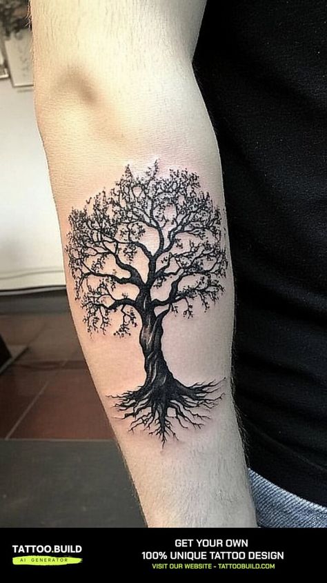 38+ Awesome Tree of Life Tattoo Ideas (Stunning Designs!) Tree Of Life Calf Tattoo, Tree Of Life Tattoo Feminine Arm, Tree Of Life Tattoo Forearm, Tree Of Life Sleeve Tattoo, Shoulder Tree Tattoo, Spooky Tree Tattoo, Tree Of Life Tattoo Men, Tree Of Life Tattoo Ideas, Live Oak Tree Tattoo